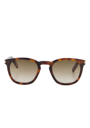 Saint Laurent Eyewear tortoiseshell rectangle-frame sunglasses - Brown
