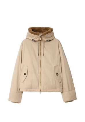 Burberry shearling trim hooded jacket - Neutrals