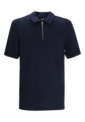 BOSS zip-neck polo shirt - Blue