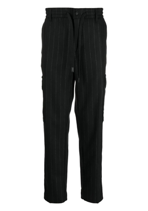 Versace Jeans Couture drawstring-waist striped trousers - Black