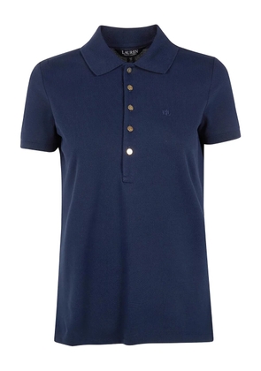 Lauren Ralph Lauren button embroidered polo top - Blue