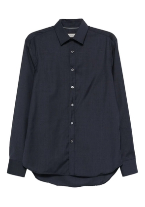 Canali long-sleeve wool shirt - Blue
