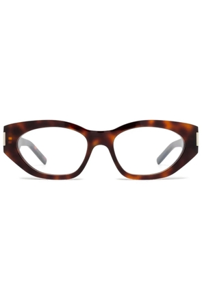 Saint Laurent Eyewear logo-print glasses - Brown