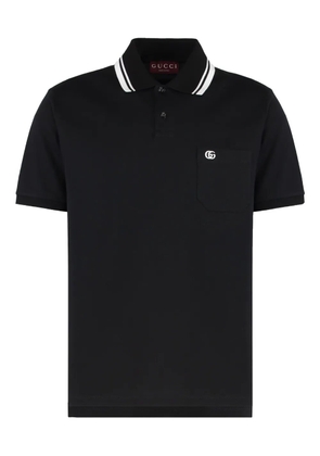 Gucci logo-embroidered polo shirt - Black