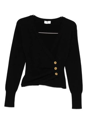 Elisabetta Franchi buttoned wrap sweater - Black