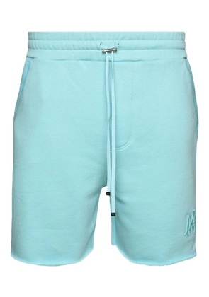 AMIRI logo raw hem shorts - Blue