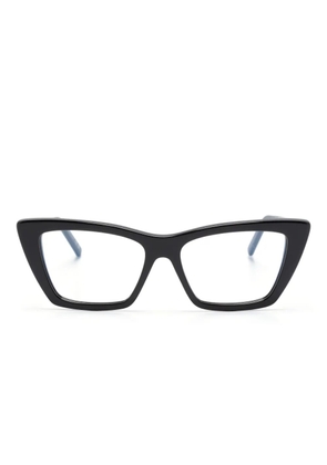 Saint Laurent Eyewear logo-engraved cat-eye frame glasses - Black