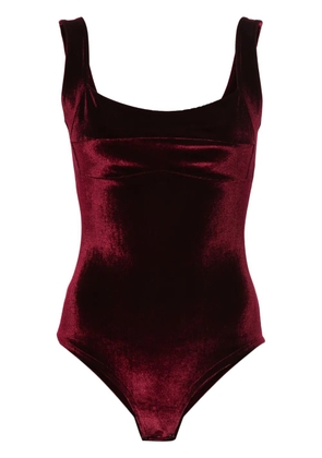 Atu Body Couture square-neck velvet bodysuit - Red