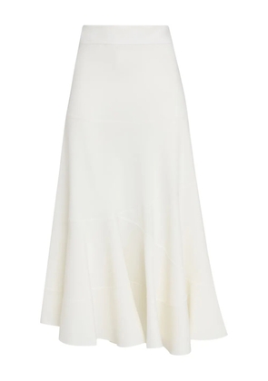 Gloria Coelho A-line pleated midi skirt - White