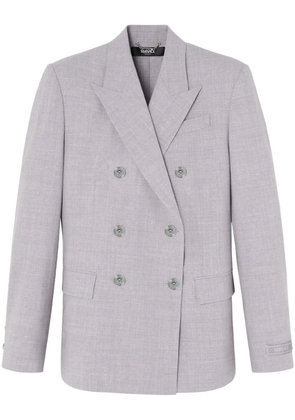 Versace double-breasted chambray blazer - Grey