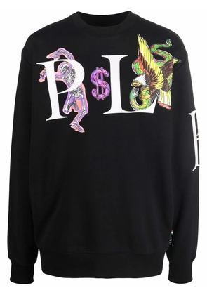 Philipp Plein graphic-print cotton sweatshirt - Black