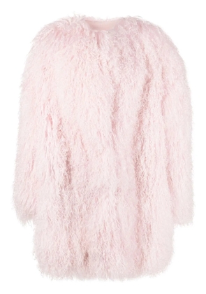 Magda Butrym shag shearling long coat - Pink