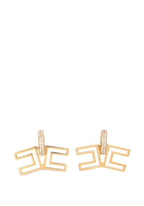 Elisabetta Franchi logo-detail earrings - Gold