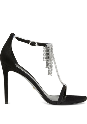 Stuart Weitzman 100mm Nudistcurve Superglam crystal-fringe sandals - Black
