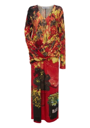 JW Anderson drape-front asymmetric dress - Red