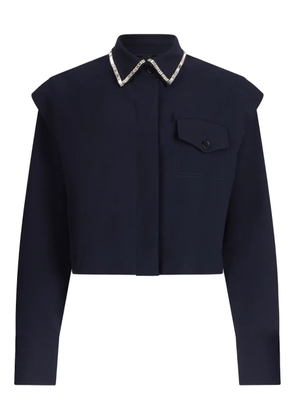 LIU JO rhinestone-collar shirt - Blue