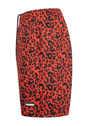 Pleasures leopard-print shorts - Red