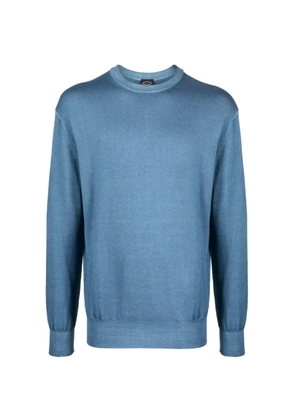 Paul & Shark logo-patch fine-knit jumper - Blue