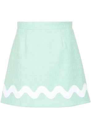 Patou Wave tweed mini skirt - Green
