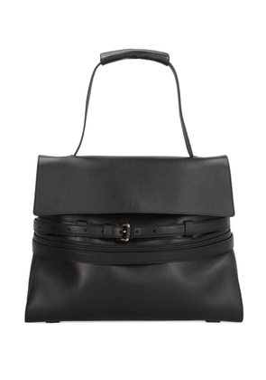 Moschino Tie Me belted leather tote bag - Black