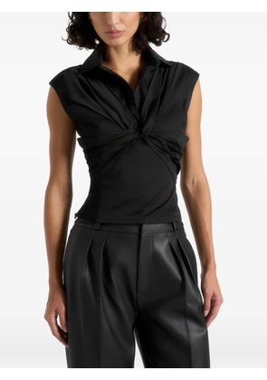 Manière De Voir Yvette twisted-front sleeveless shirt - Black