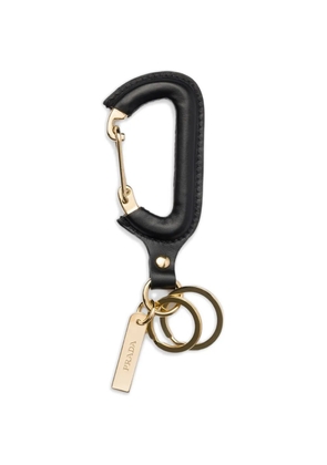 Prada logo-engraved ring keychain - Black