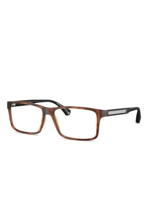 Emporio Armani rectangle-frame glasses - Brown
