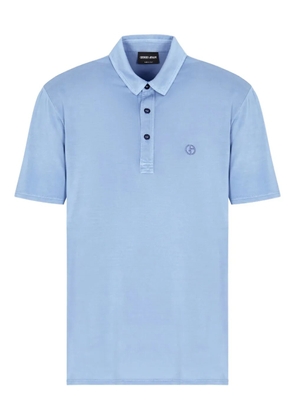 Giorgio Armani logo-detail polo shirt - Blue