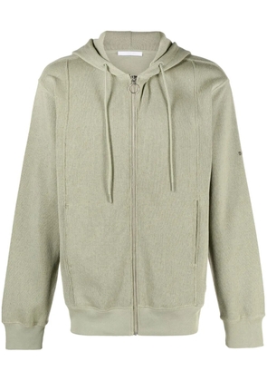 Helmut Lang zip-up drawstring hoodie - Green
