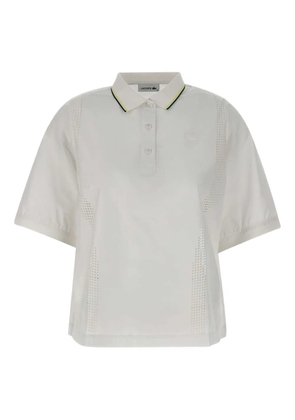 Lacoste perforated short-sleeve polo shirt - White