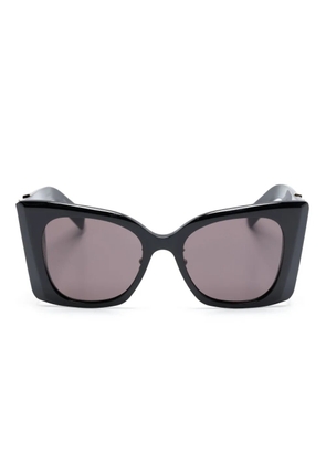 Saint Laurent Eyewear logo-plaque oversize-frame sunglasses - Black