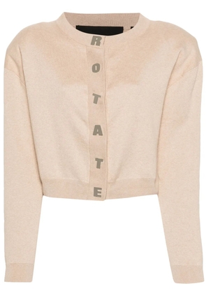 ROTATE BIRGER CHRISTENSEN logo-lettering cardigan - Neutrals