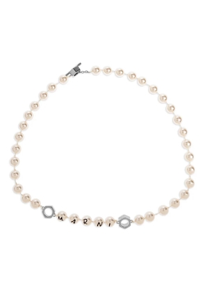 Marni logo-lettering necklace - Neutrals
