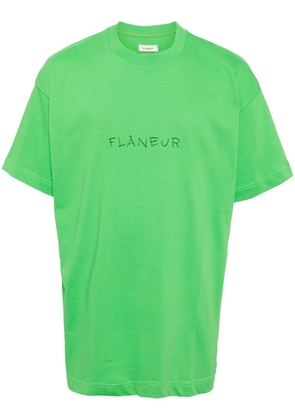 FLÂNEUR logo-handwritten cotton T-shirt - Green