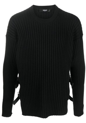 Versace side-slit ribbed jumper - Black