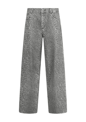 LIU JO animal-print flared trousers - Grey