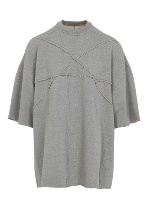 Rick Owens DRKSHDW frayed-detail panelled T-shirt - Grey