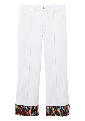 PUCCI fringe-detailing cropped trousers - White