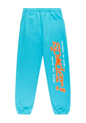 SP5DER rhinestone-embellished logo track pants - Blue