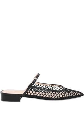 Andrea Wazen 15mm net ballerina mules - Black