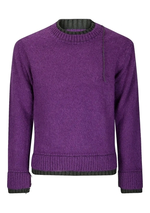 sacai double-ribbed wool knit sweater - Purple