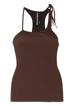 ANDREĀDAMO asymmetric ribbed tank top - Brown