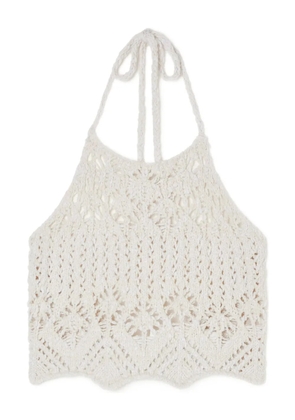 Alanui Lagoon Romance crochet top - White