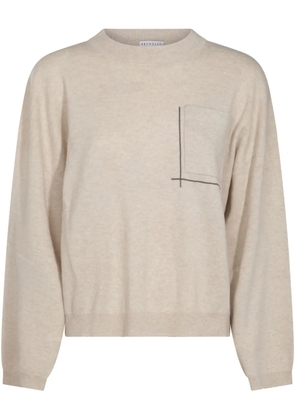 Brunello Cucinelli Monili chain-detail sweater - Neutrals