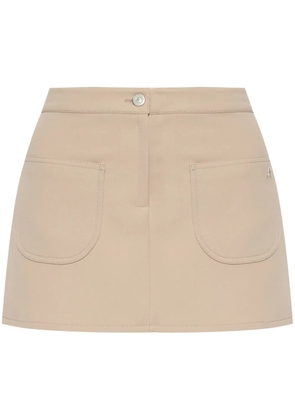Courrèges logo-appliqué twill mini skirt - Neutrals