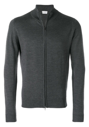 John Smedley high neck zipped cardigan - Grey