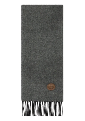 Gucci Interlocking G-patch cashmere scarf - Grey