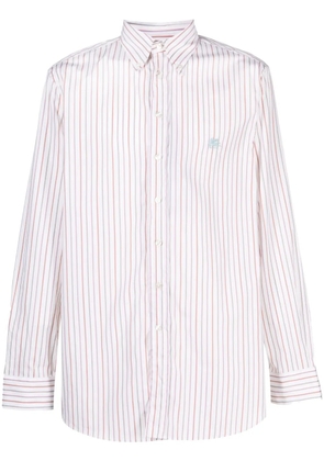ETRO embroidered-logo striped shirt - White