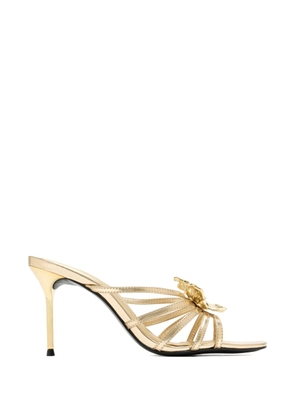 Schutz Flora flower-detail heeled sandals - Gold