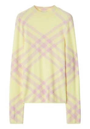 Burberry check-pattern ribbed jumper - Yellow